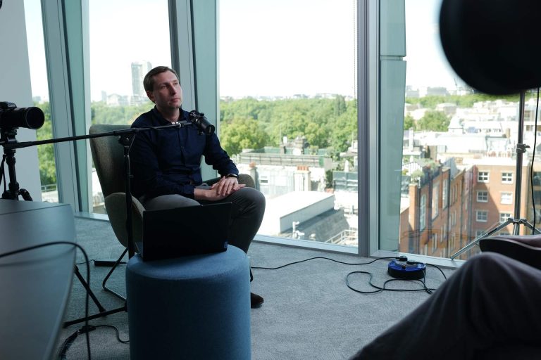LRB filming the EDF Energy Talking Power podcast on location at EDF