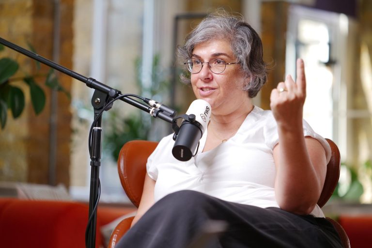 Maria Schnell on the RWS Cultural Intelligence B2B video podcast set, filmed by LRB